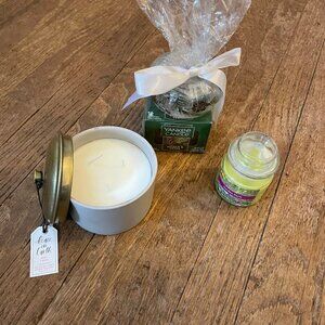 Collection of 14 Candles with Glass Votive Holder